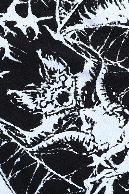 Gothic One Shoulder Print T-Shirt