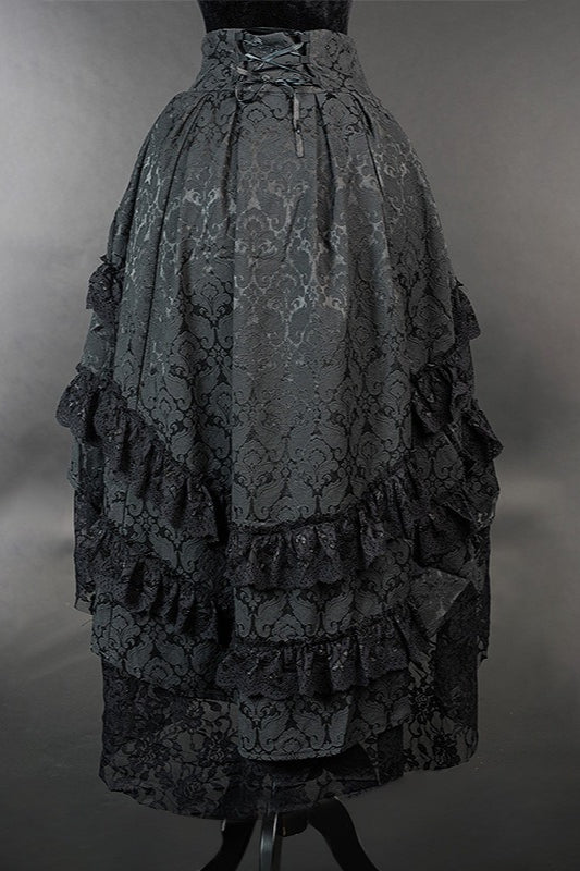 Gothic Lace Trim Halloween Skirt