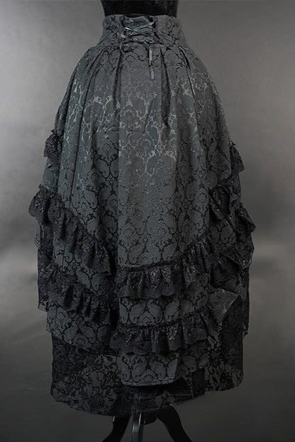 Gothic Lace Trim Halloween Skirt
