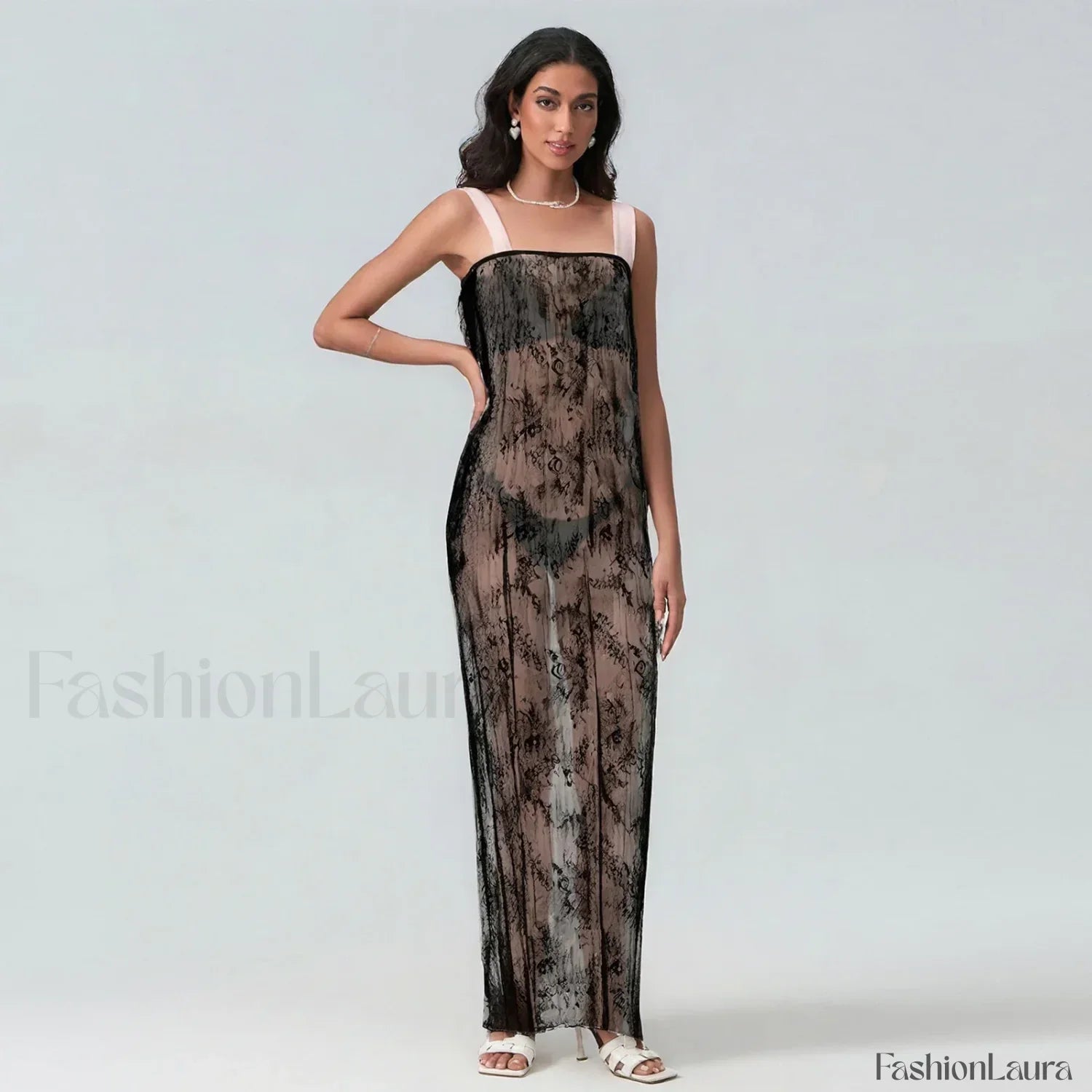 Chiffon Patchwork Kimono Cover Up Black / S