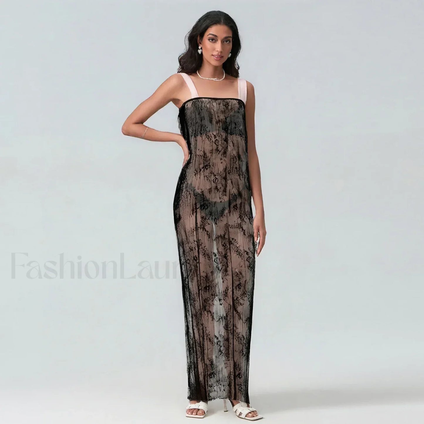 Chiffon Patchwork Kimono Cover Up Black / S