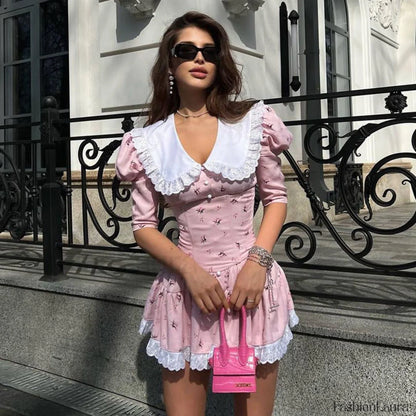 Cinched Babydoll Flora Mini Dress