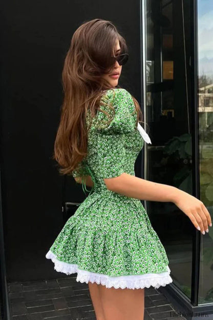 Cinched Babydoll Flora Mini Dress