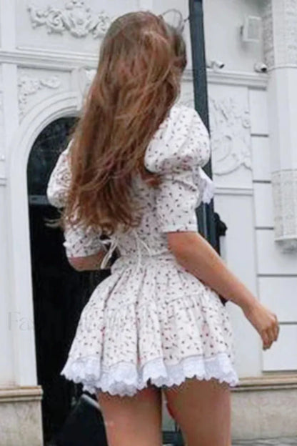 Cinched Babydoll Flora Mini Dress