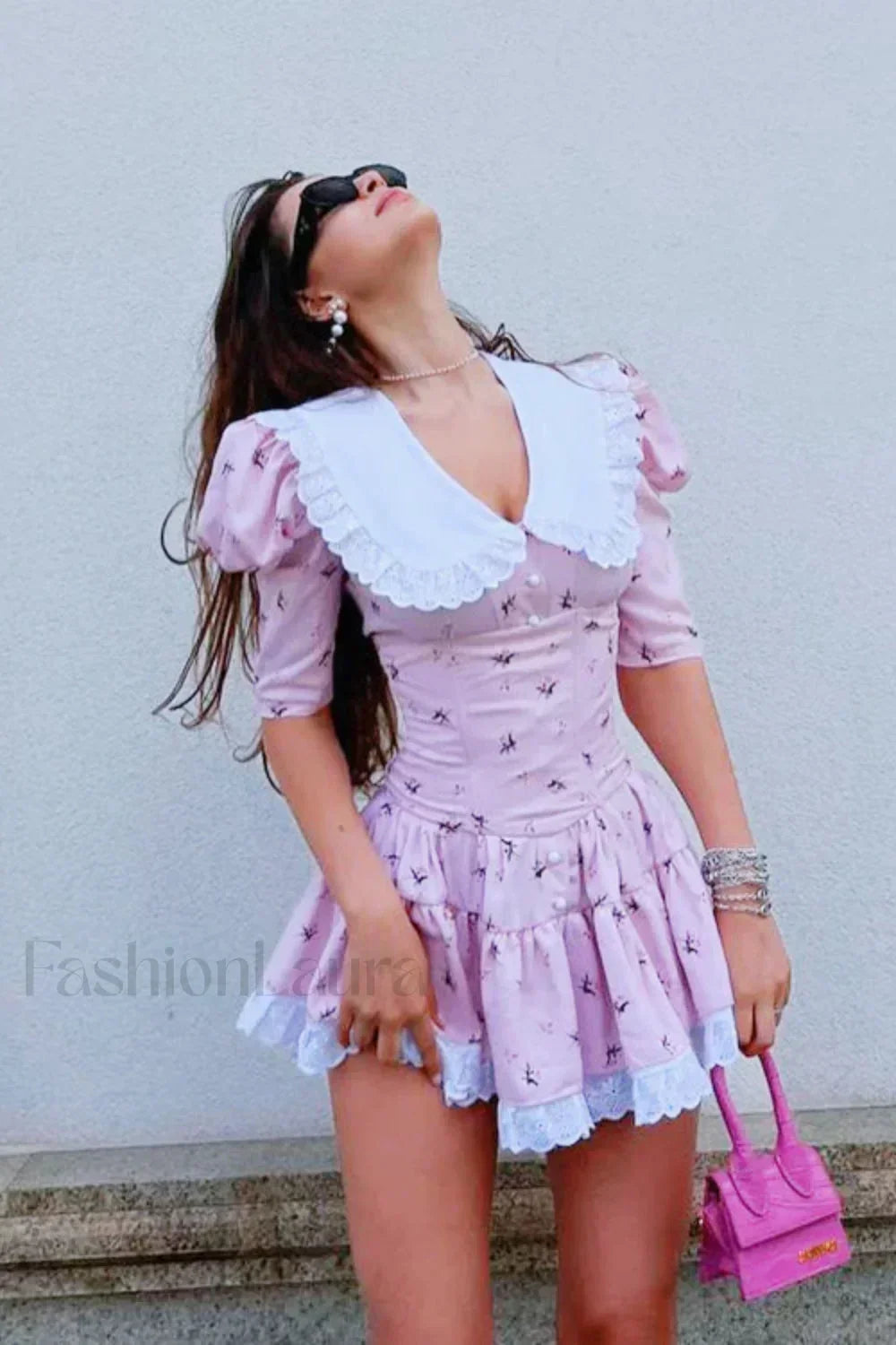 Cinched Babydoll Flora Mini Dress