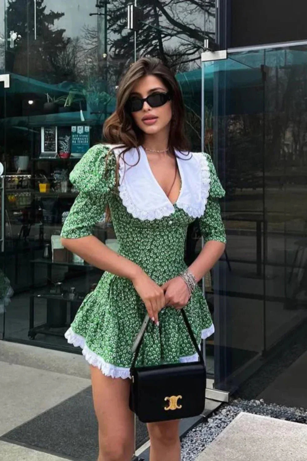 Cinched Babydoll Flora Mini Dress