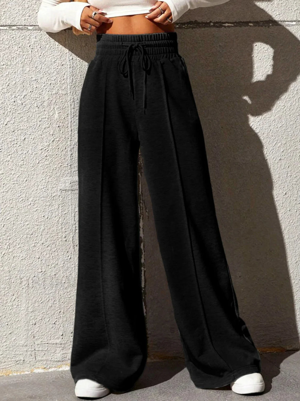 City Walk Graceful Wide Leg Sweatpants Black / XS Sweatpants