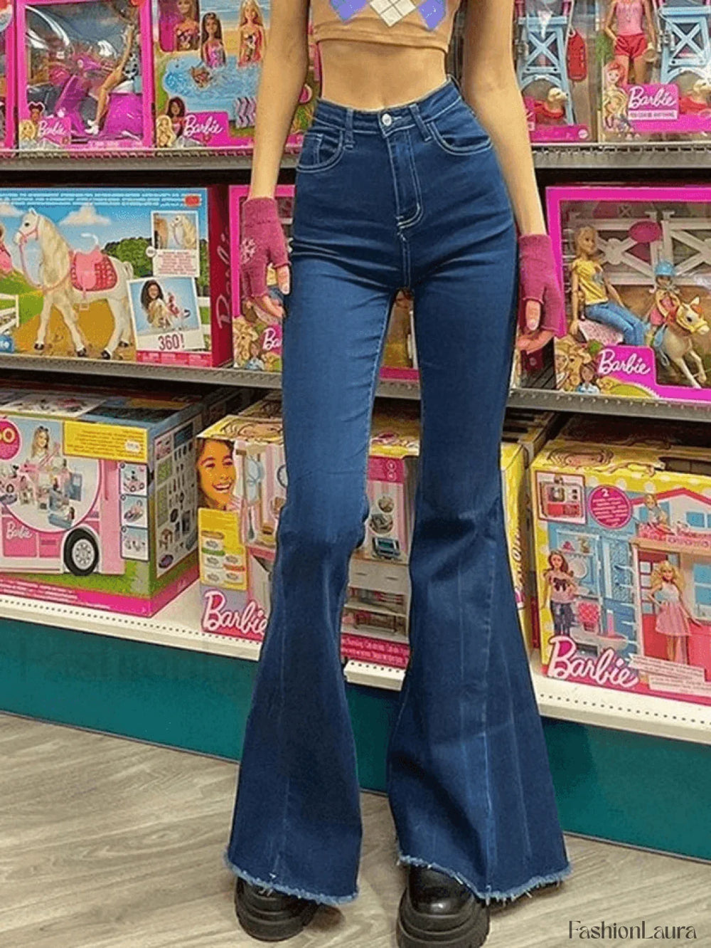 Classic High Waist Flare Jeans Jeans
