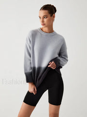 Cloud Nine Fuzzy Trendy Ombre Oversized Sweater Sweaters L