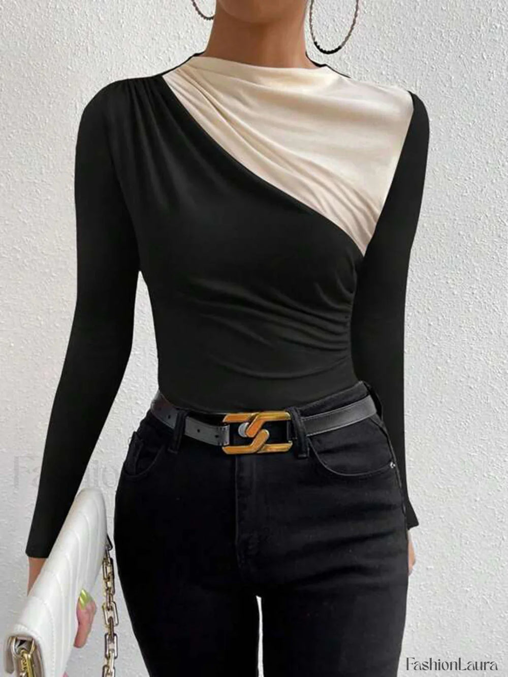 Color Block Long Sleeve T Shirt T Shirts