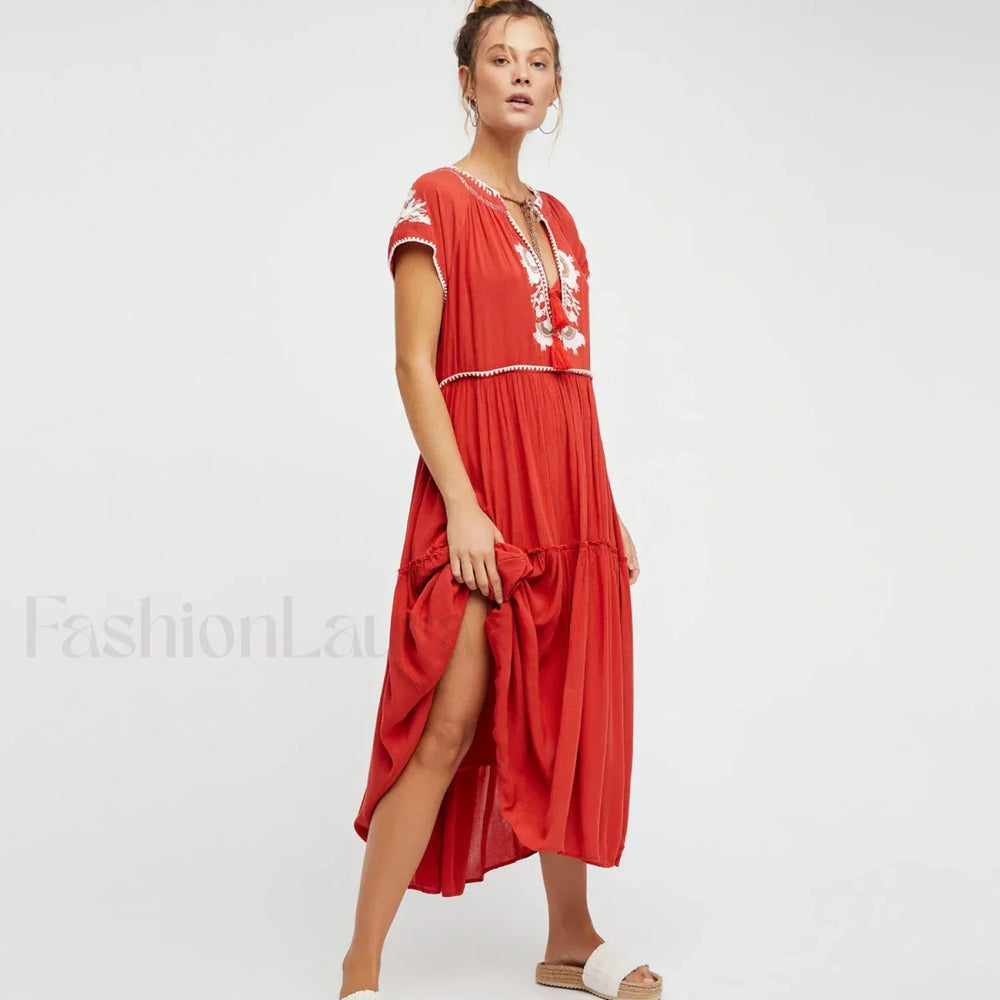 Colorful Tassel Short Boho Dress