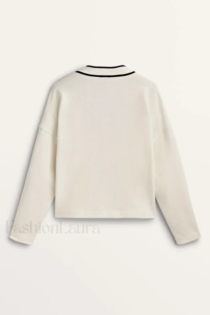 Contrast Knit College Cardigan