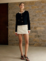 Contrast Trim Jersey Cardigan Cardigans