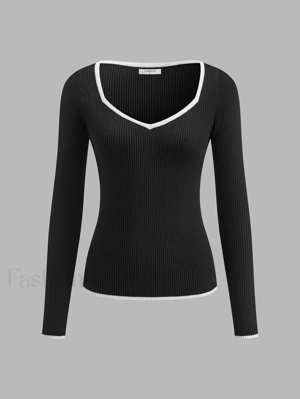 Contrast Trim Sexy Knit Top Knit Tops