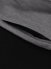 Contrast Waist Gray Baggy Tailored Pants Pants
