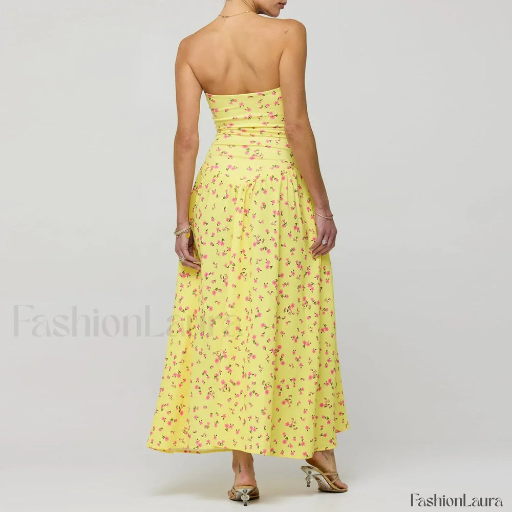 Corset Ruffle Midi Dress