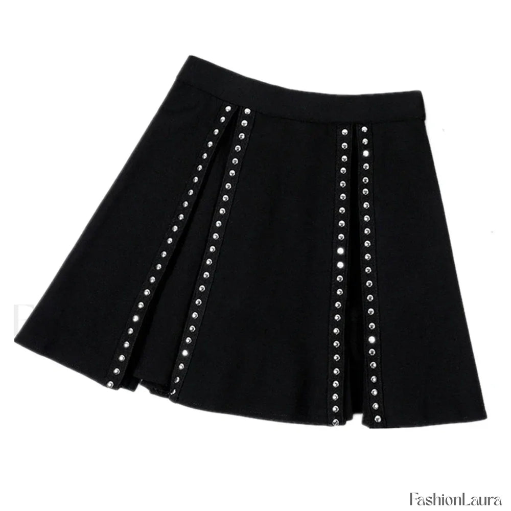 Cosplay Y2K High Waist Korean Style Pleated Mini Skirt for Girls BLACK / S