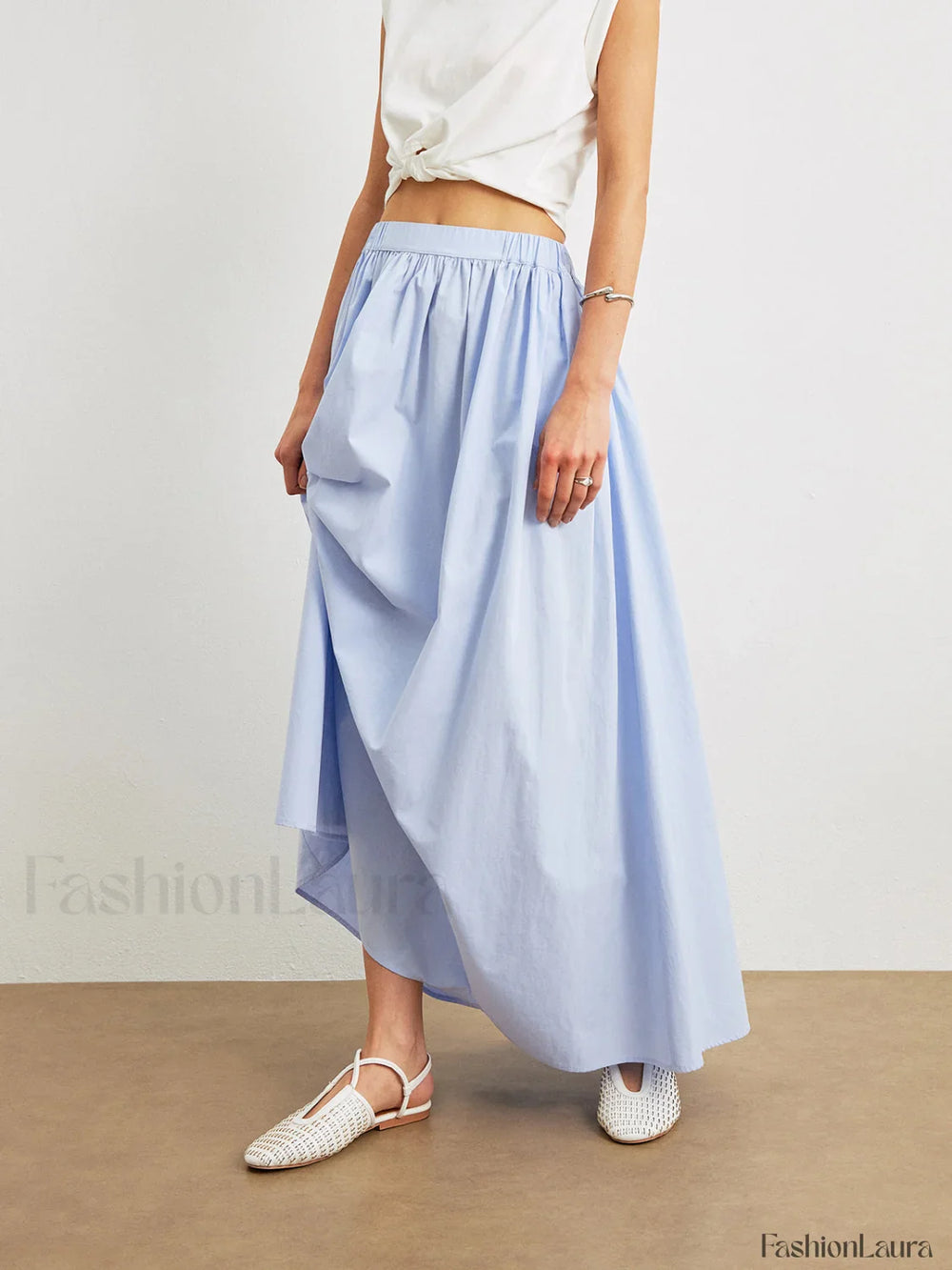 Cotton A Line Skirt With Pockets Skirts