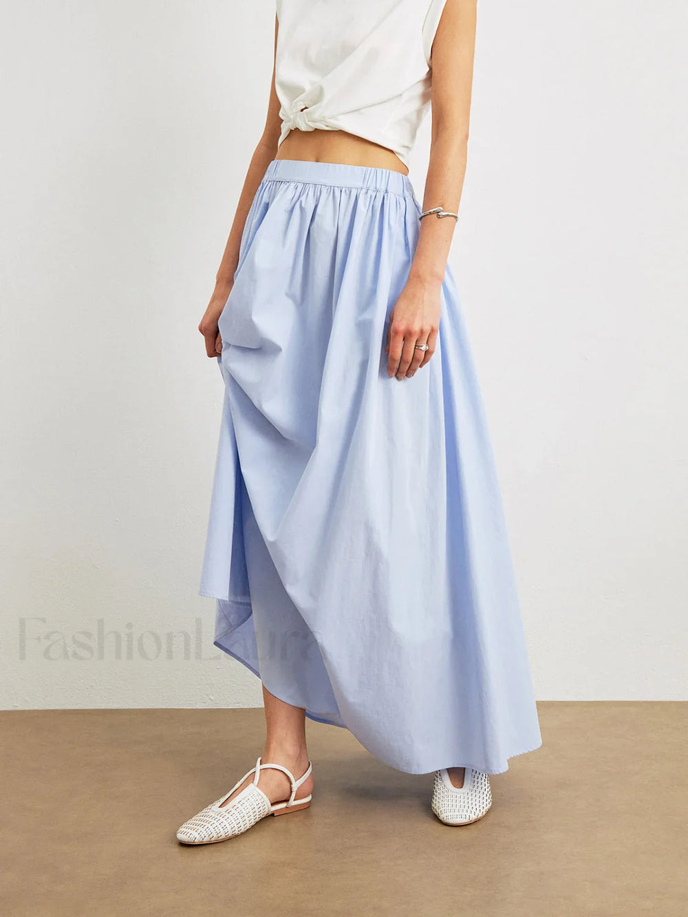 Cotton A Line Skirt With Pockets Skirts