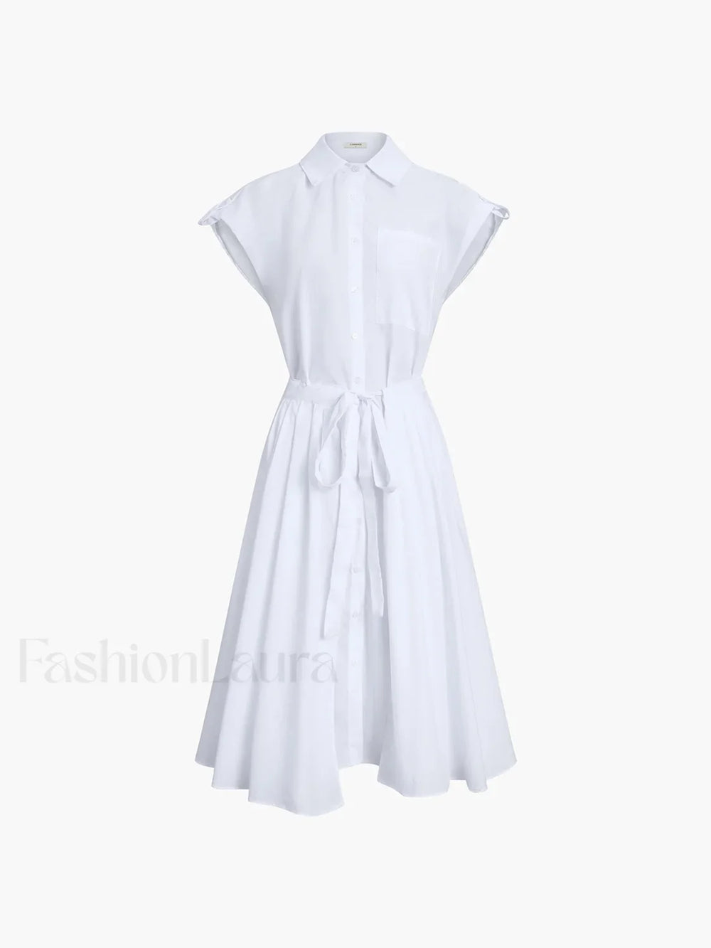 Cotton Blends Sleeveless Trendy Split Midi Dress Dresses