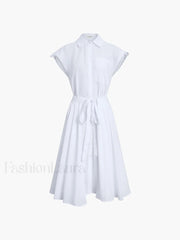 Cotton Blends Sleeveless Trendy Split Midi Dress Dresses