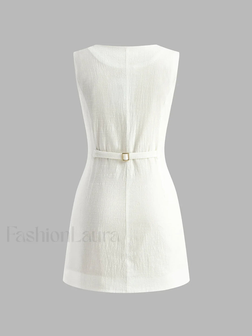 Cotton Button Front Short Dress Dresses