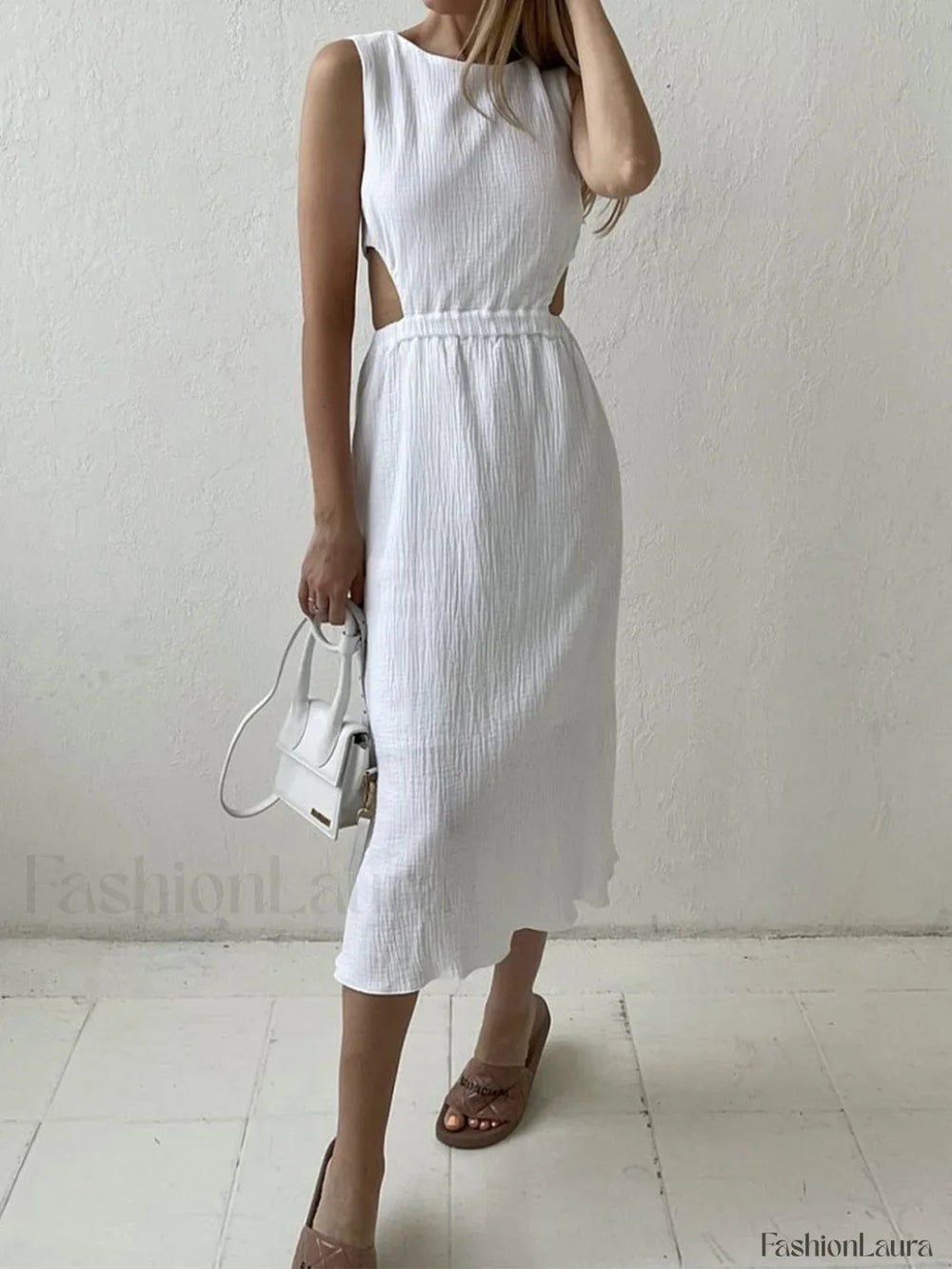Cotton Holiday Cut Trendy Out Long Dress Dresses