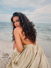 Cotton & Linen Backless Long Dress Dresses