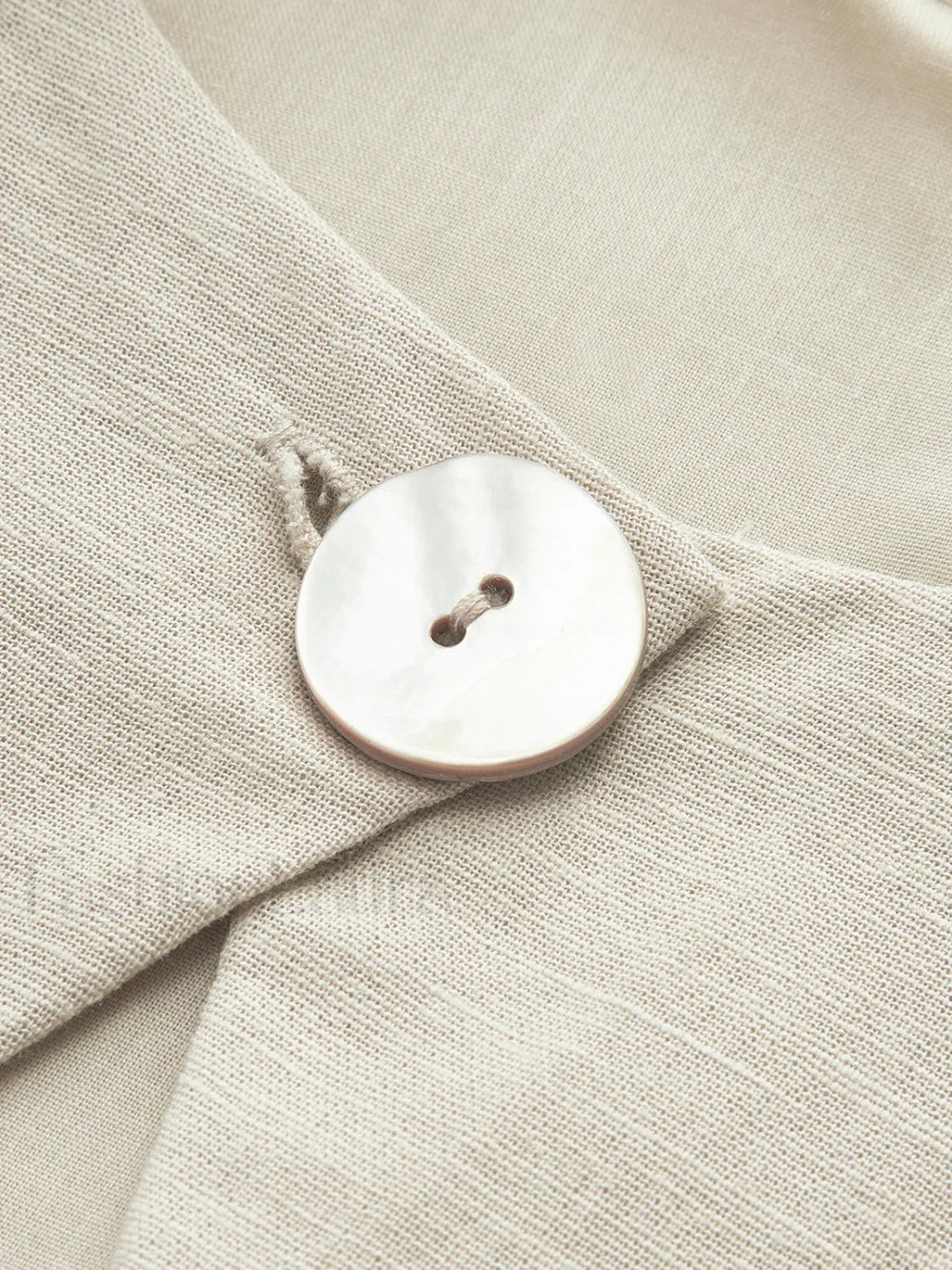 Cotton & Linen Pleated Cutout Long Dress Dresses