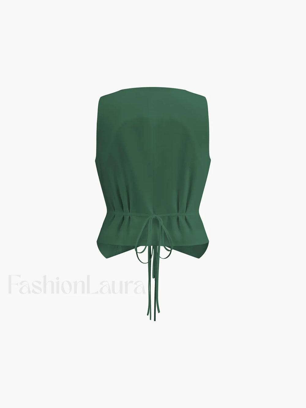 Cotton & Linen Tie Detail Vest Vests