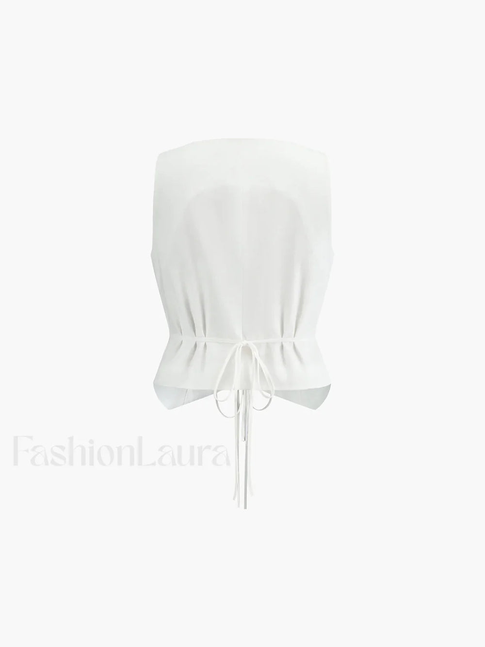 Cotton & Linen Tie Detail Vest Vests