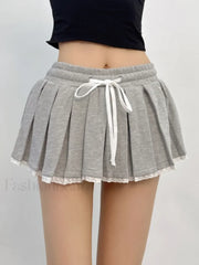Cotton Looped Fluffy Patchwork Skirt