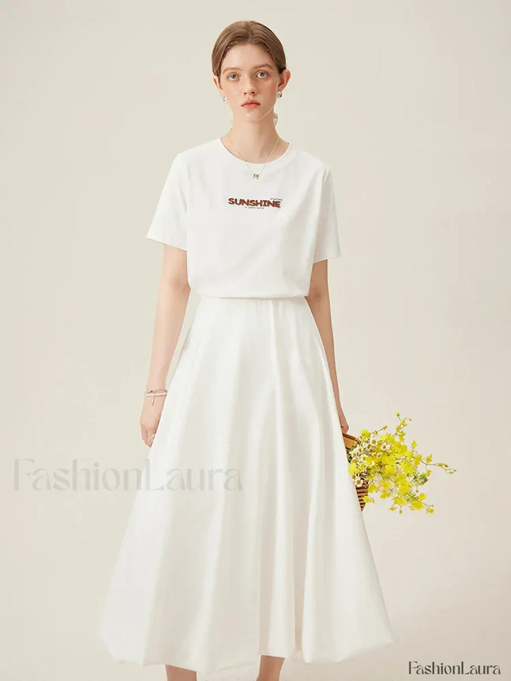 Cotton Round Neck Shoulder Embroidered Pink T Shirt