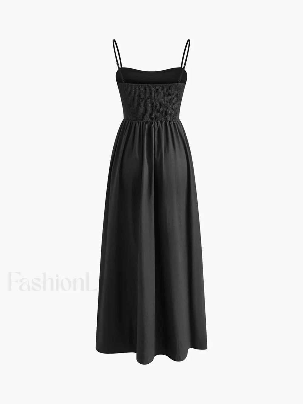 Cotton Sleeveless Pockets Cutout Long Dress Dresses
