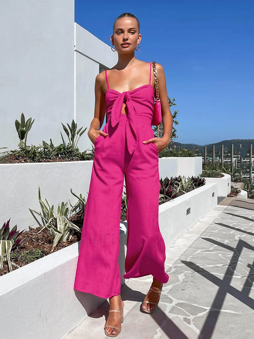 Cotton Twist Detail Jumpsuit Jumpsuits