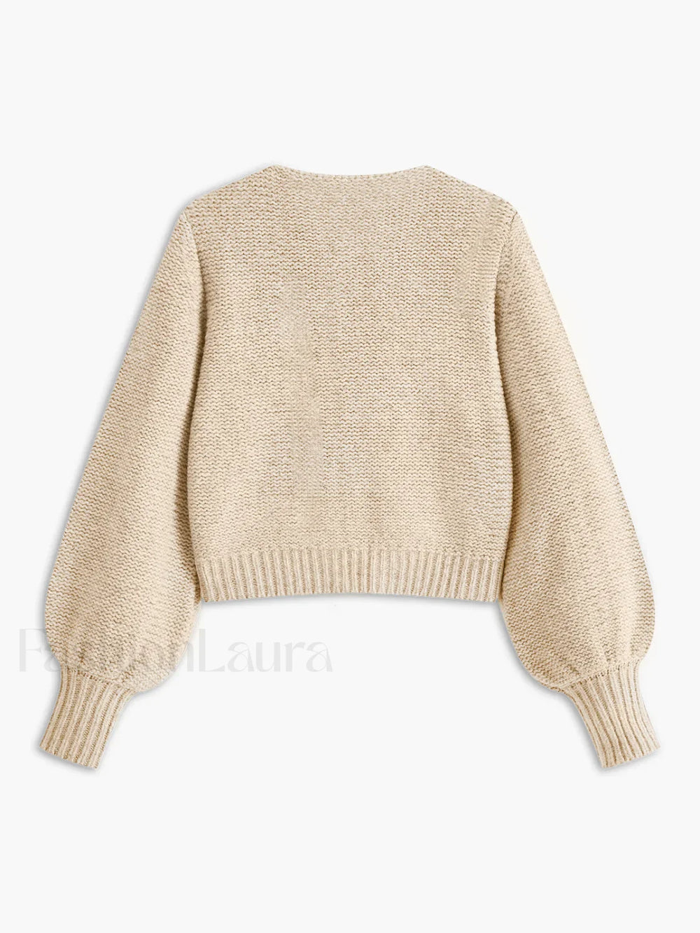 Crew Neck Bow Knit Top Knit Tops