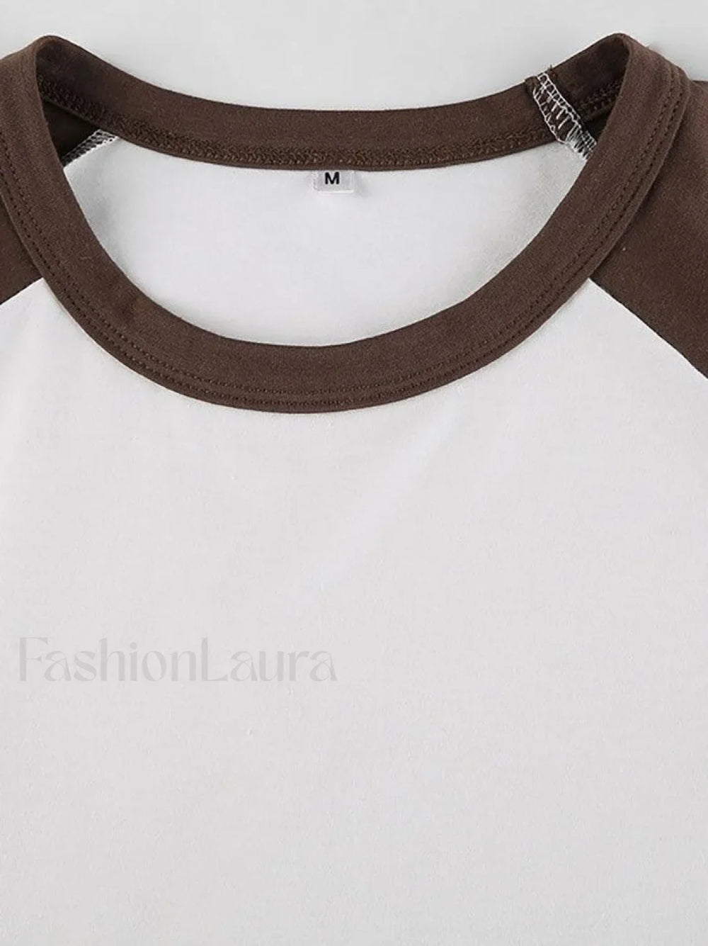 Crew Neck Raglan Sleeve Tee Brown / M Tops&Tees