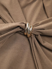 Criss Cross Cut Trendy Out Long Dress Dresses