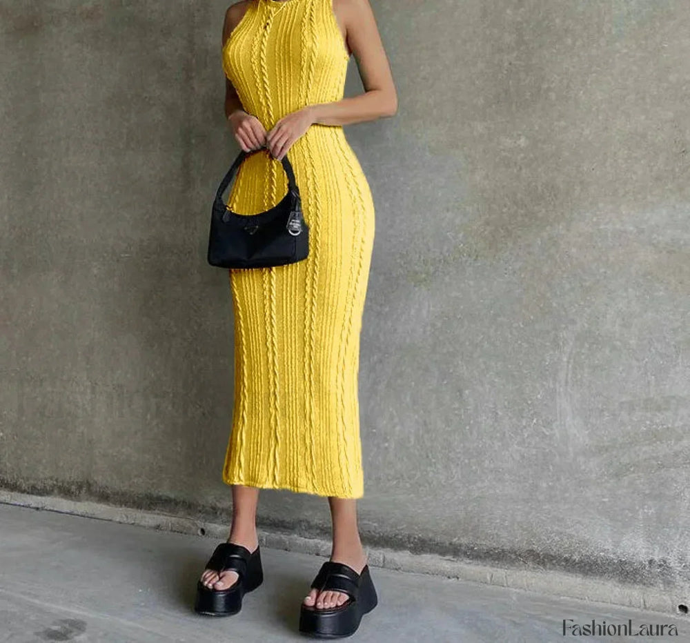 Crochet Sweater Midi Dress