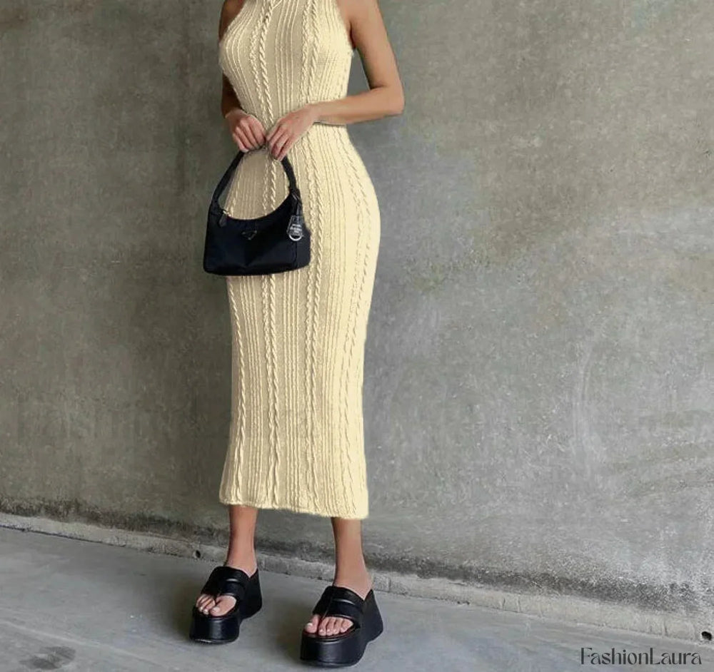 Crochet Sweater Midi Dress