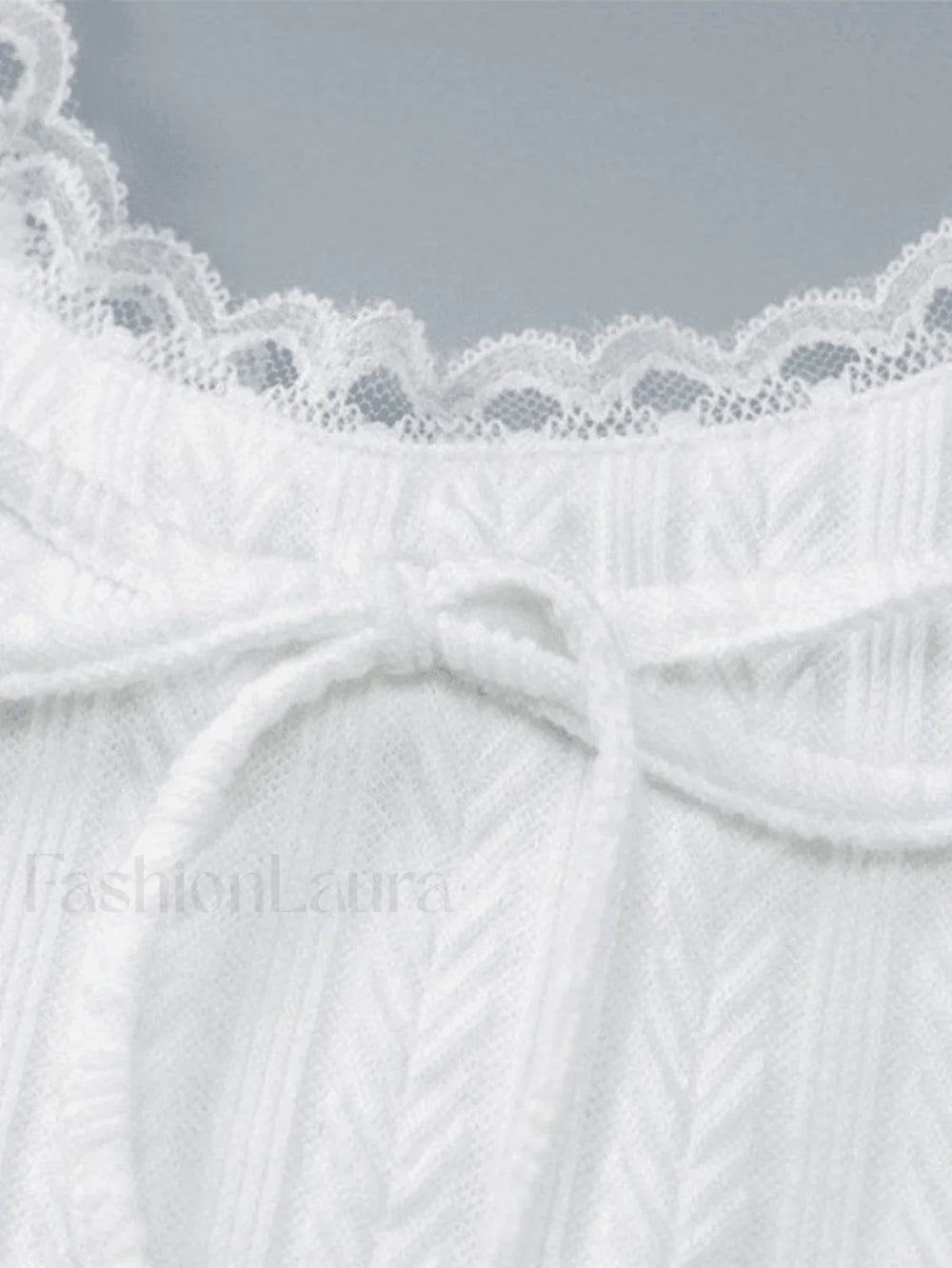 Cropped Lace Trim White Tank Top Tops&Tees