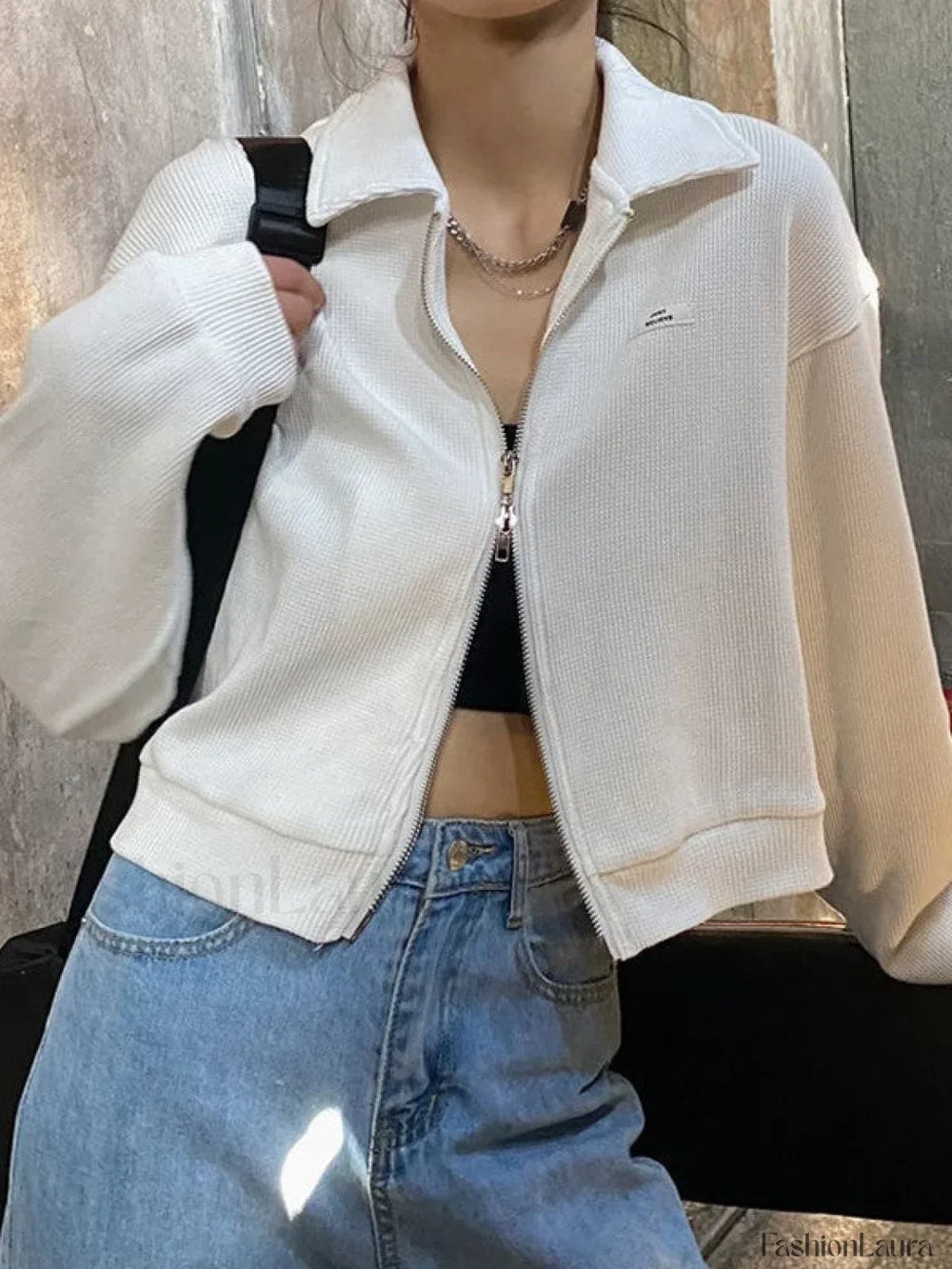 Cropped Zip Up Jacket Jacket