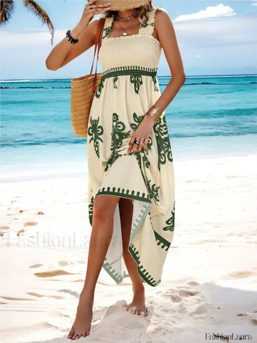 Cross Strap Ankle Boho Dress