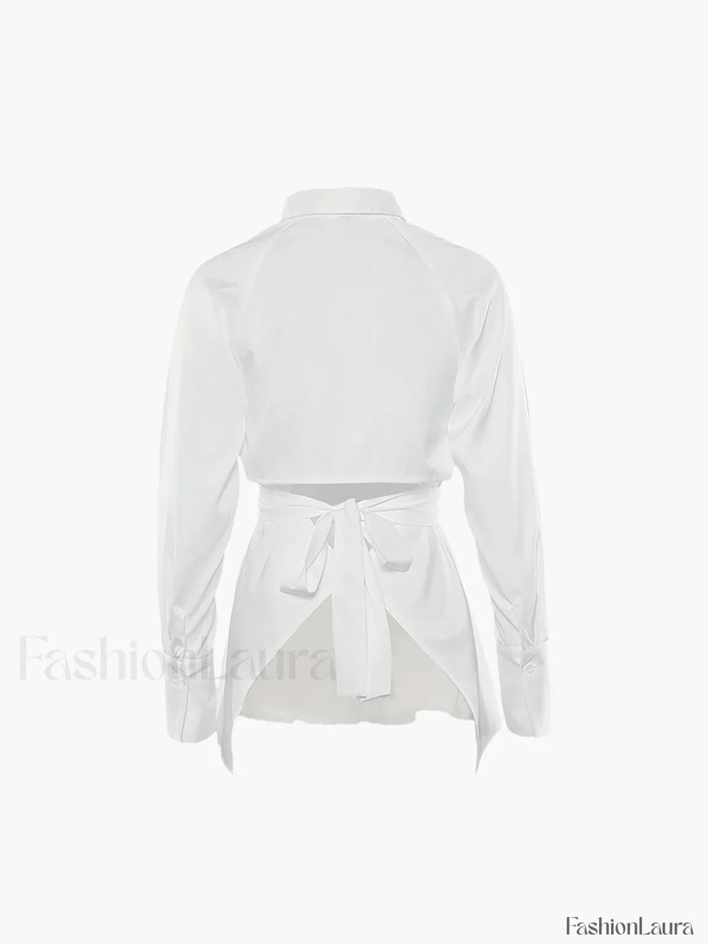 Cut Out Button Trendy Down Collar Shirt Shirts