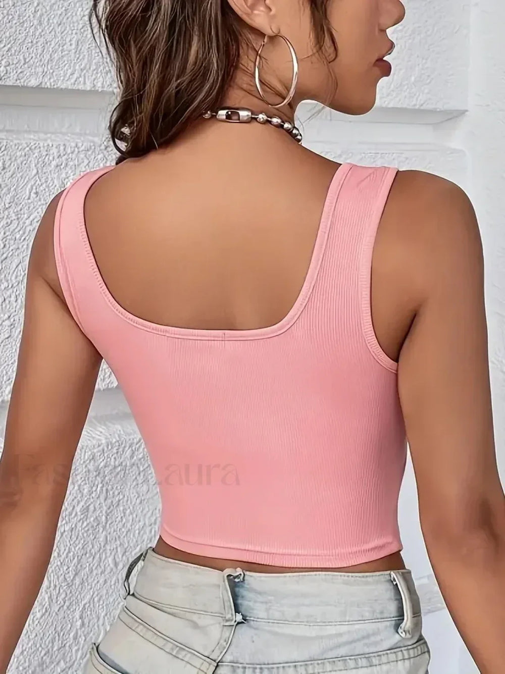 Cut Out Casual Sleeveless Crop Top