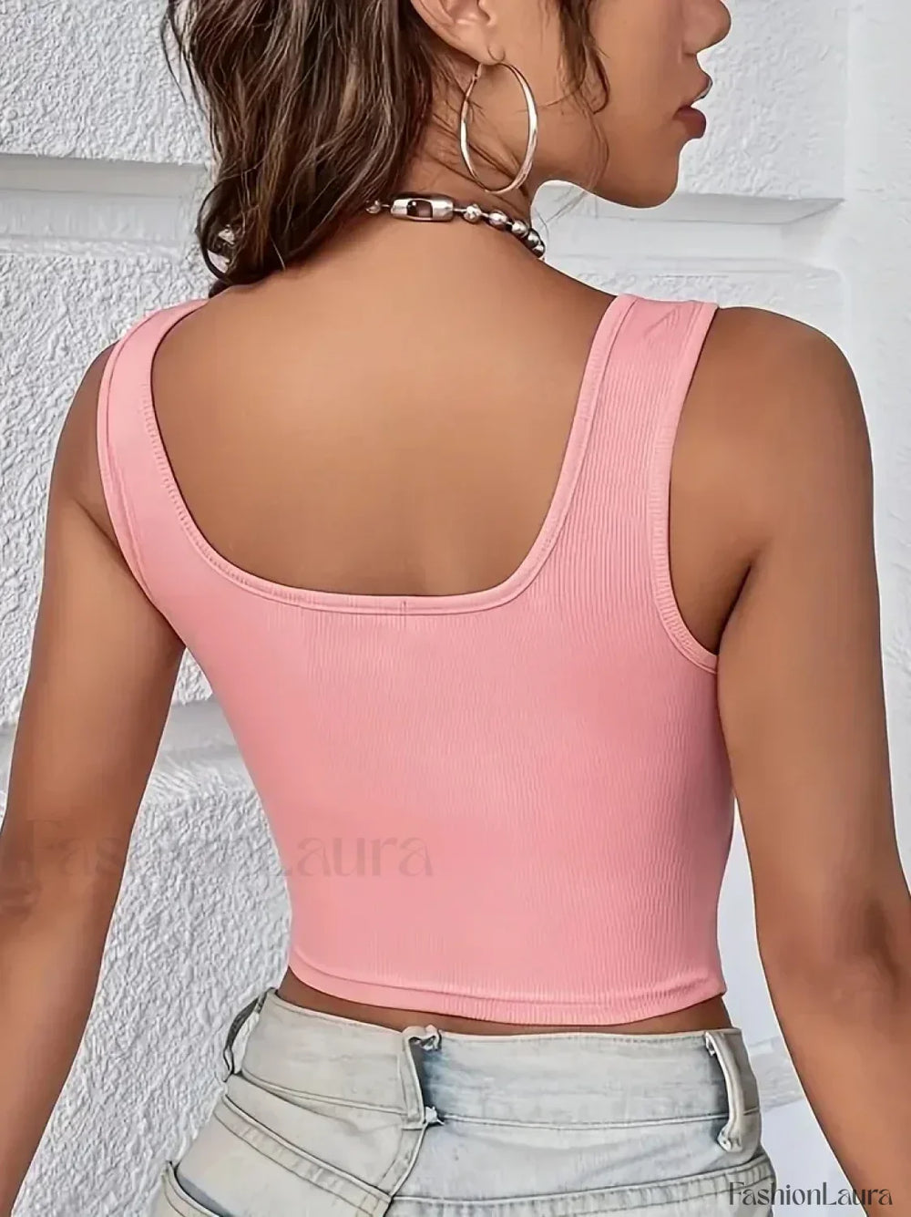 Cut Out Casual Sleeveless Crop Top