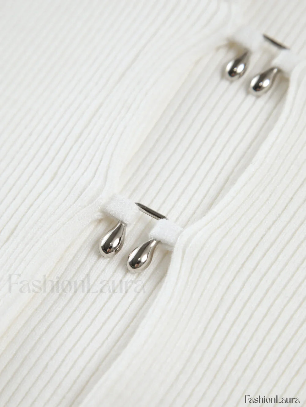 Cutout Split Beads Trendy Detail Ribbed Knit Top Sweaters L