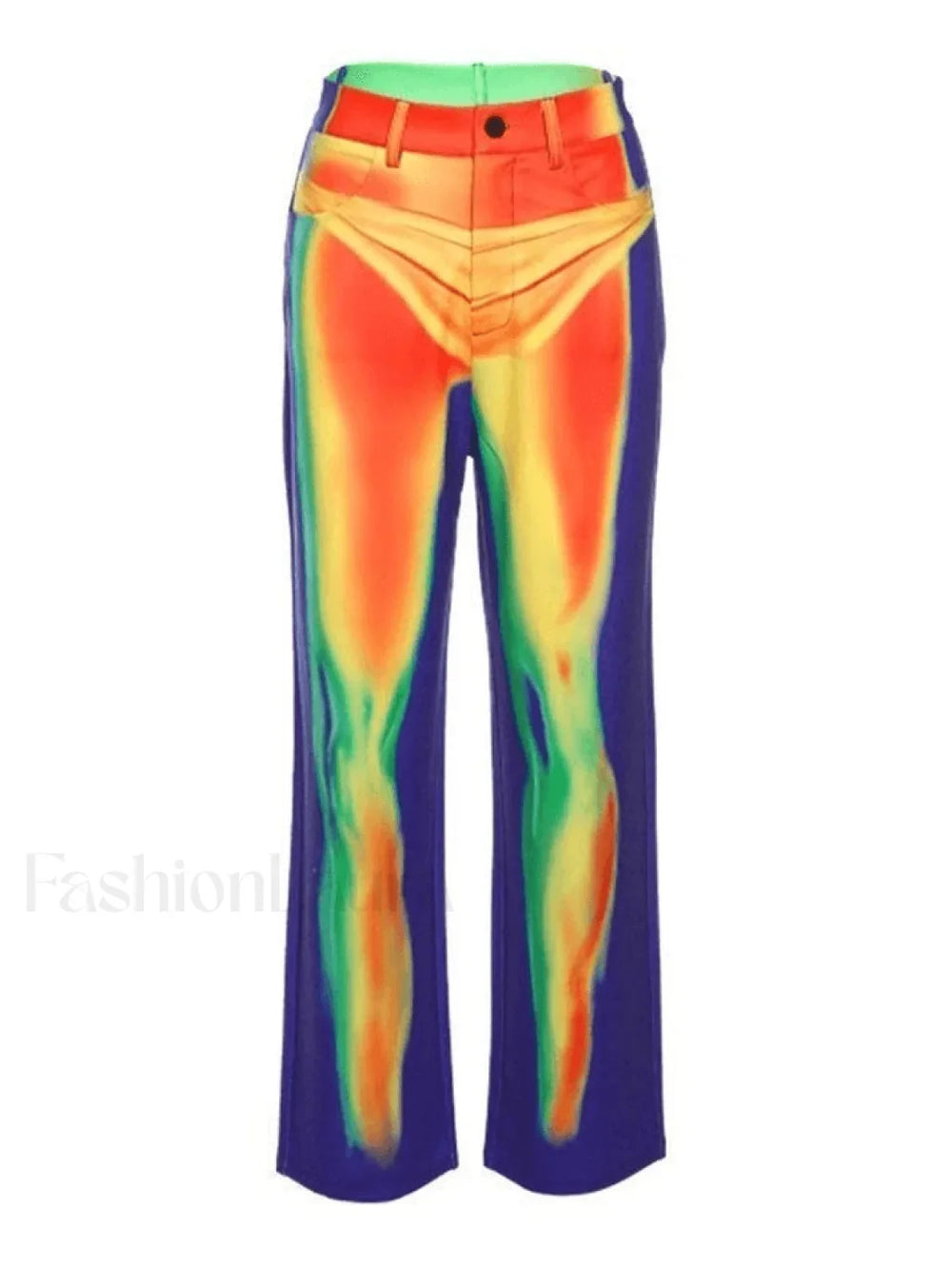CyberPrinted Straight Leg Pants Pants