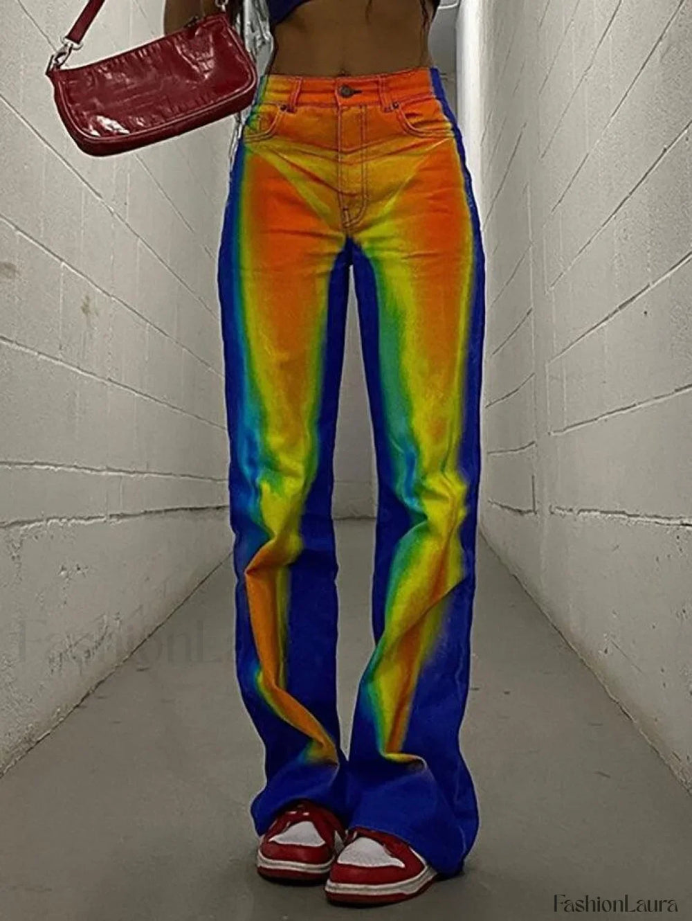 CyberPrinted Straight Leg Pants Pants