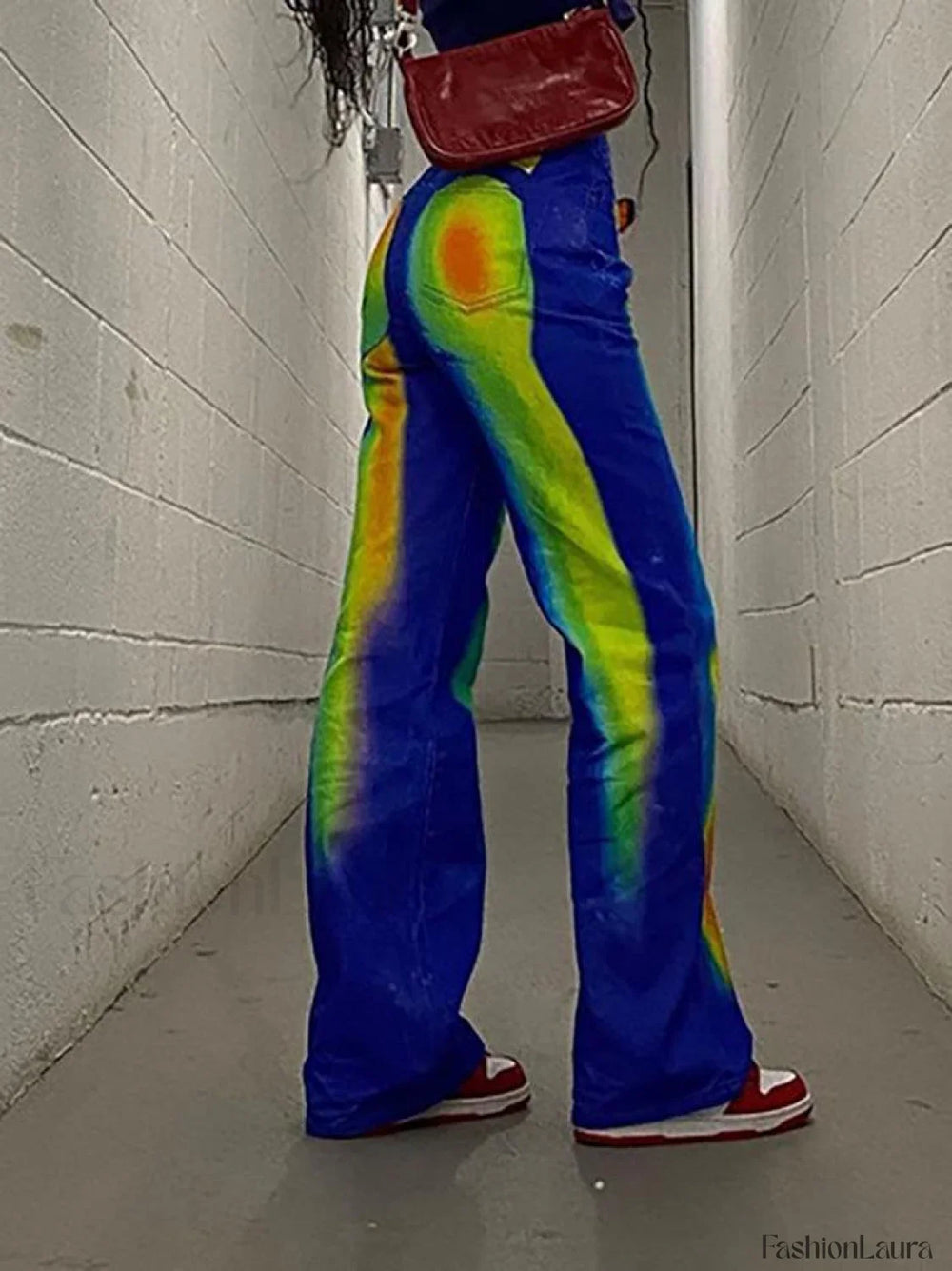 CyberPrinted Straight Leg Pants Pants